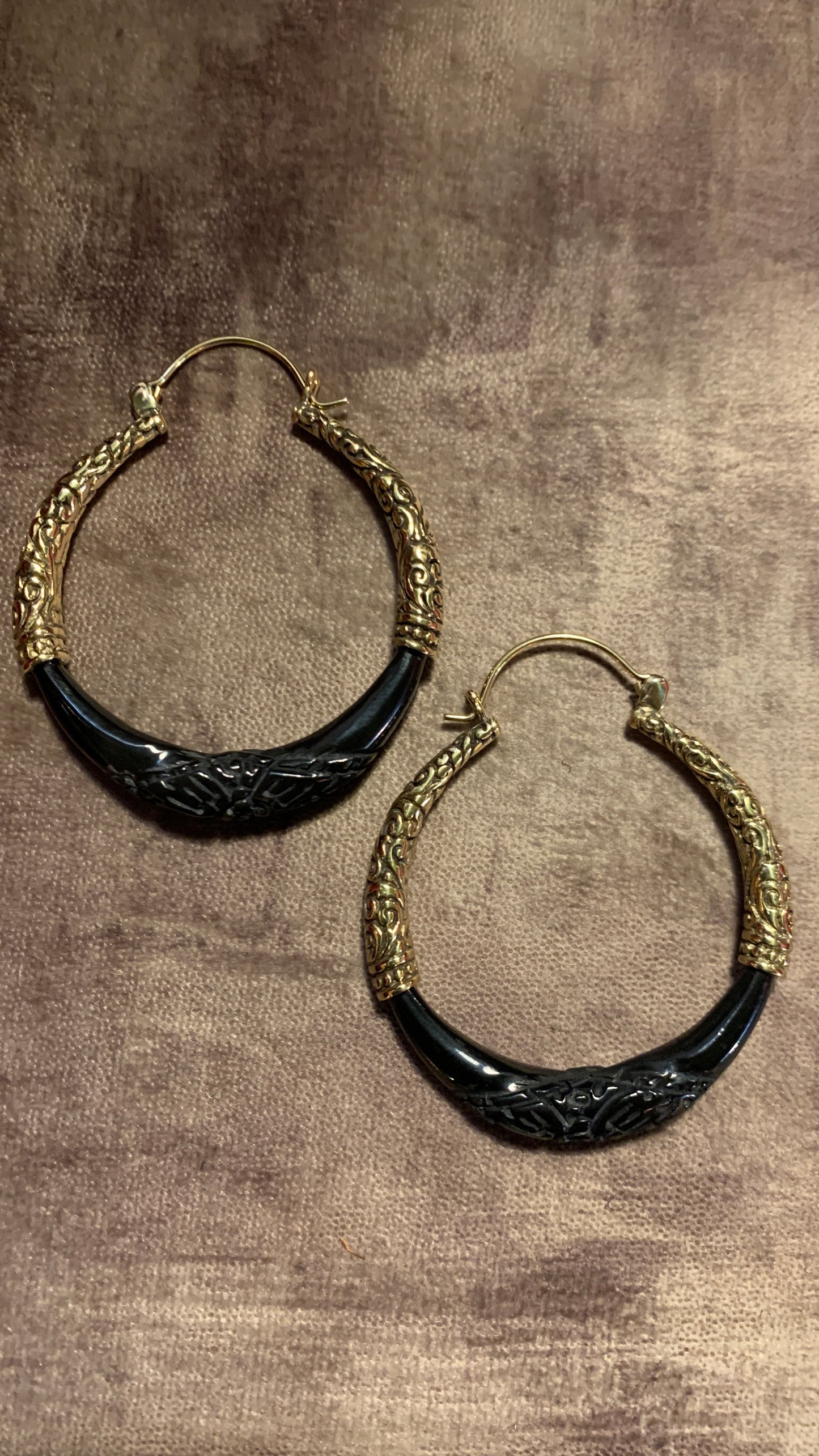 Pendientes de cuerno y latón - Bali