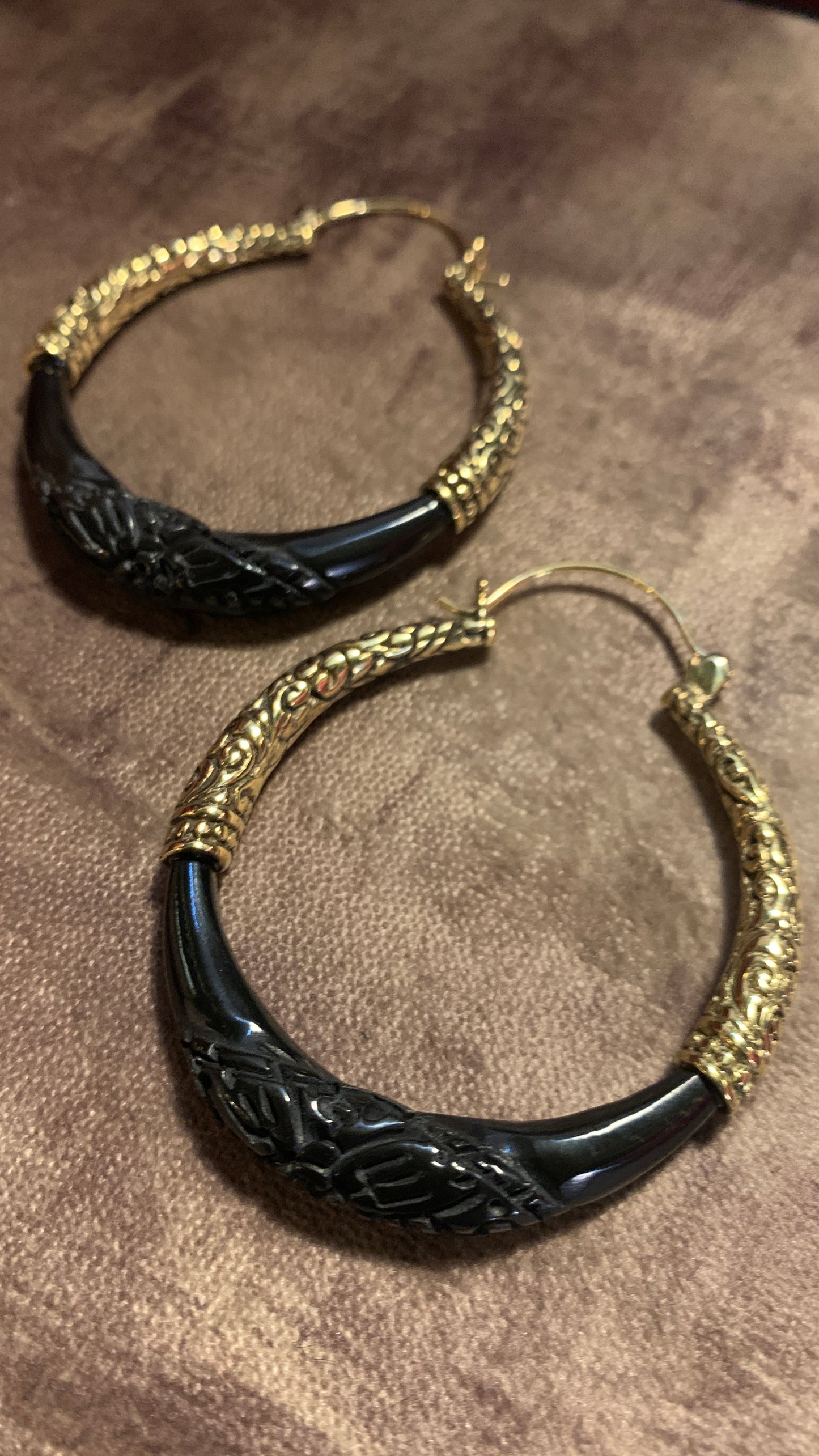 Pendientes de cuerno y latón - Bali