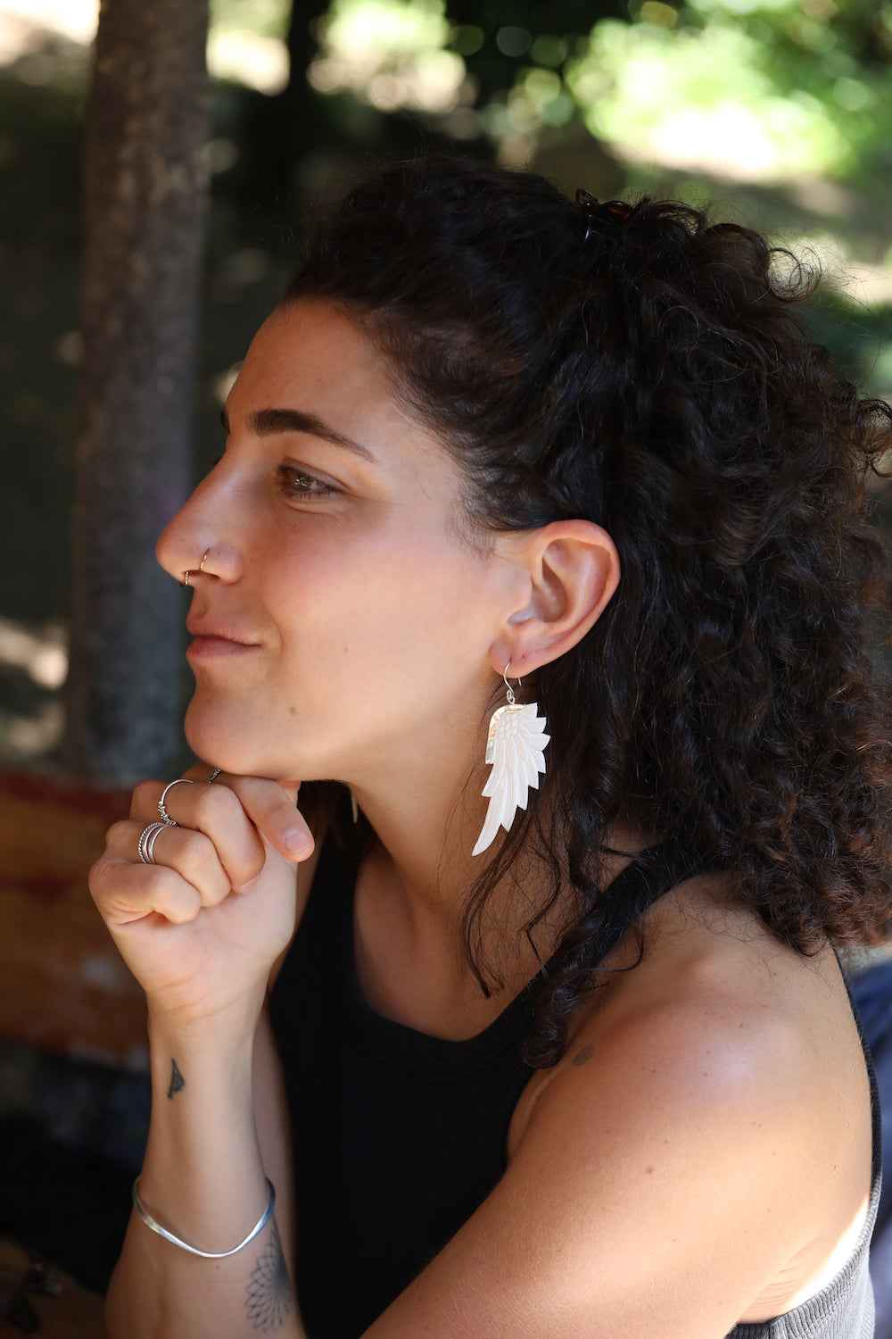Bone,Brass • Earrings • Bali