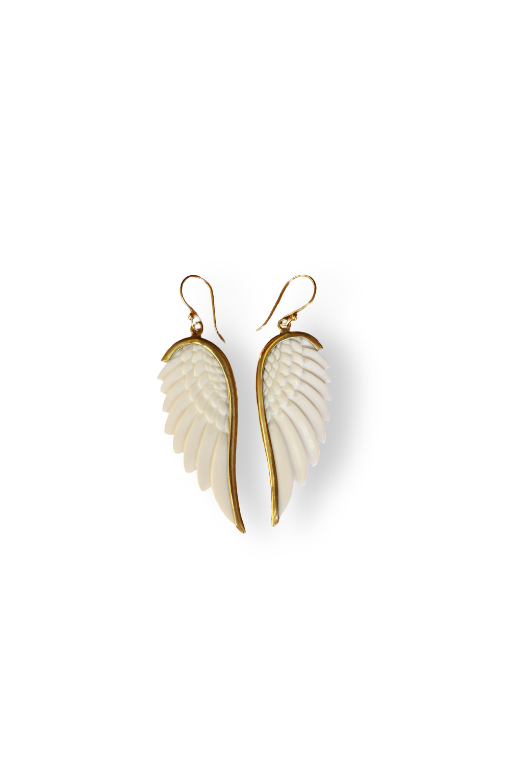 Bali White Wings Earrings