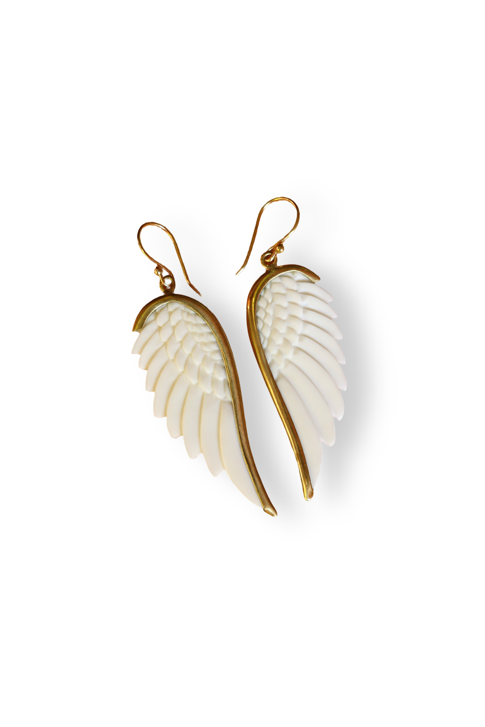 Bali White Wings Earrings