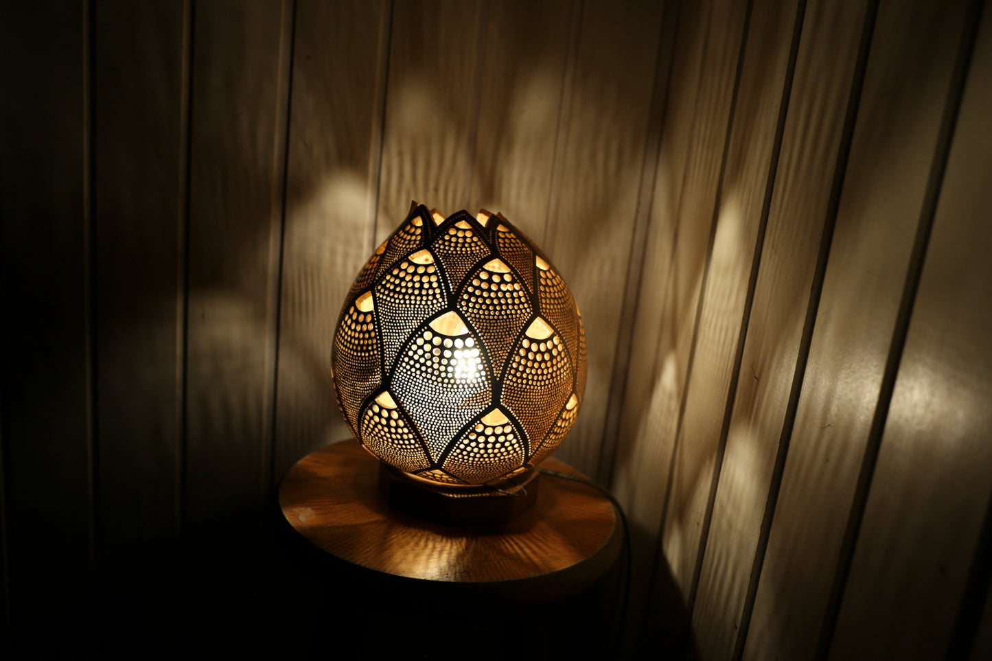 Nature's Glow Gourd Lamp