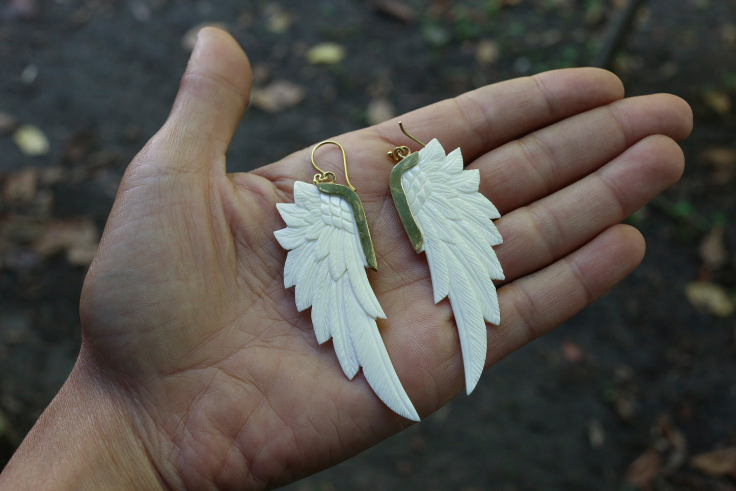 Bone,Brass • Earrings • Bali