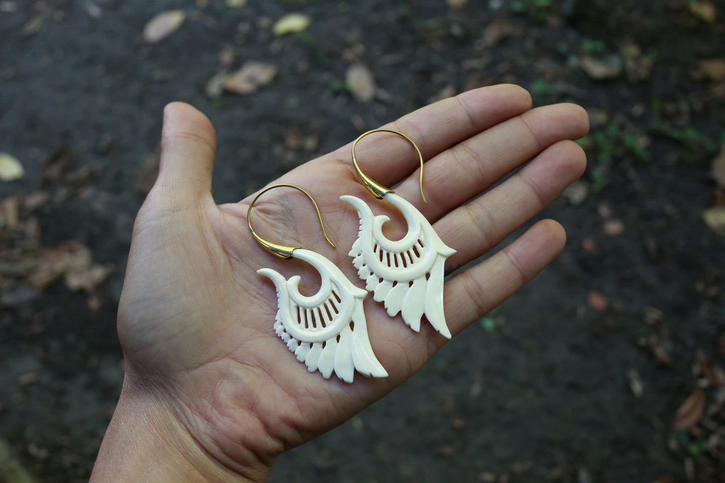 Bone,Brass • Earrings • Bali