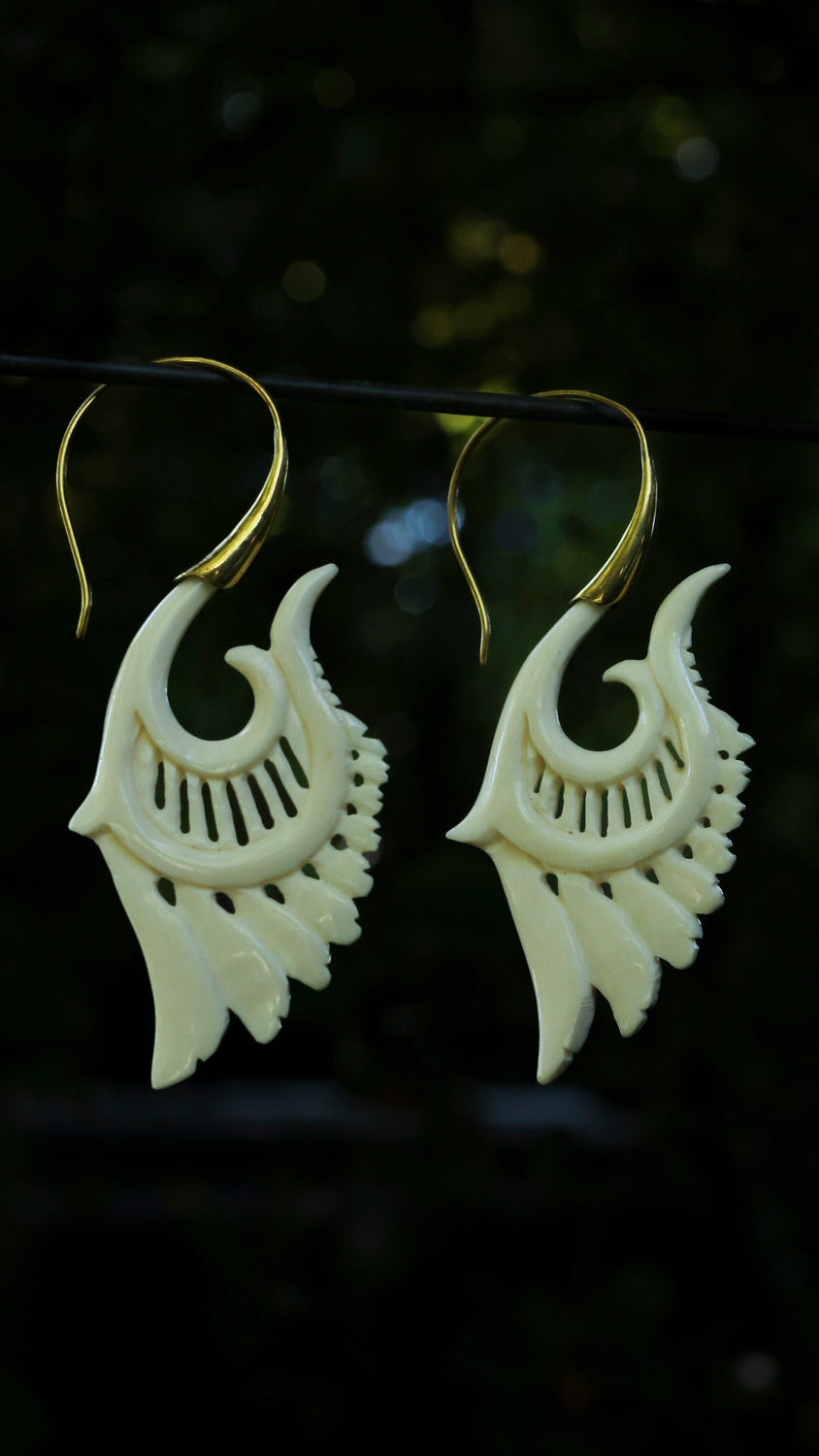 Bone,Brass • Earrings • Bali
