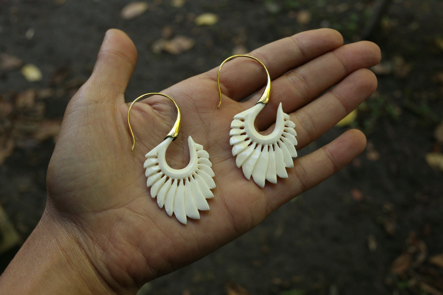 Bone,Brass • Earrings • Bali