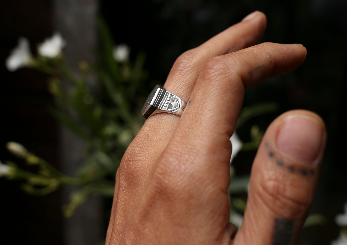 Silver Tribal & Ebony Ring II