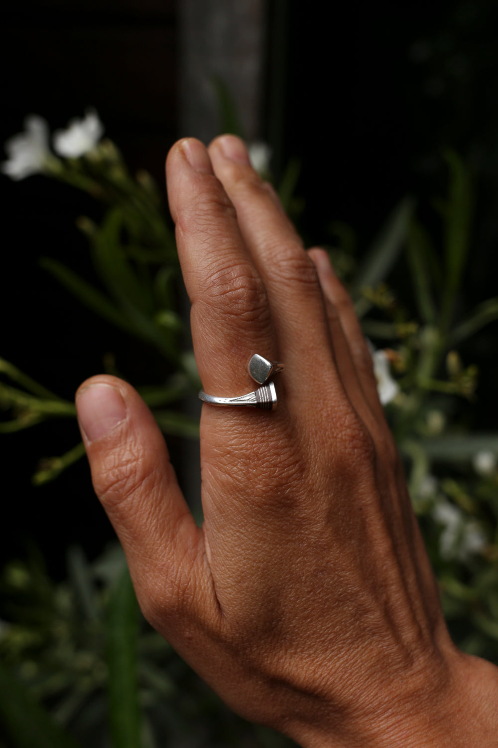 Silver Tribal & Ebony Ring