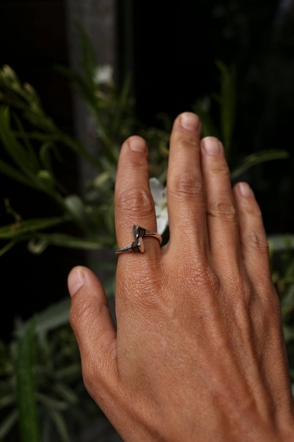 Silver Tribal & Ebony Ring