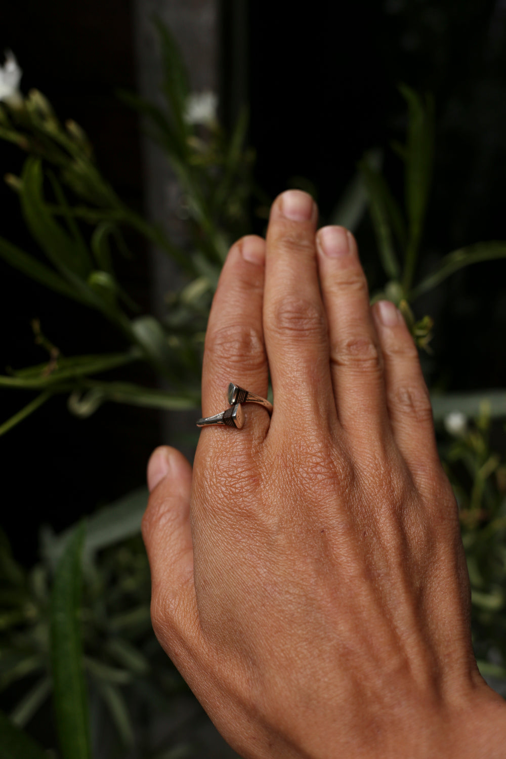 Silver Tribal & Ebony Ring