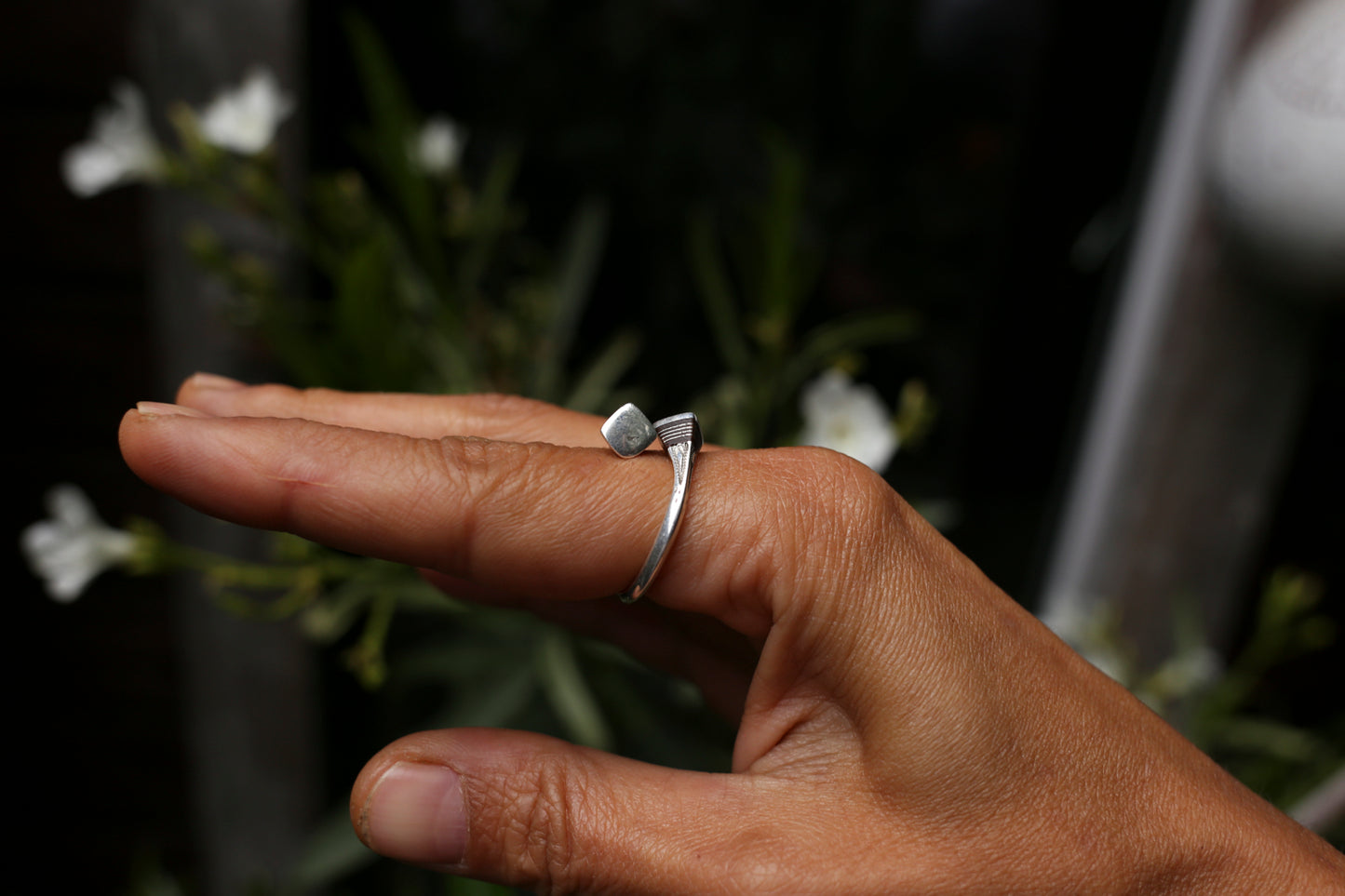 Silver Tribal & Ebony Ring