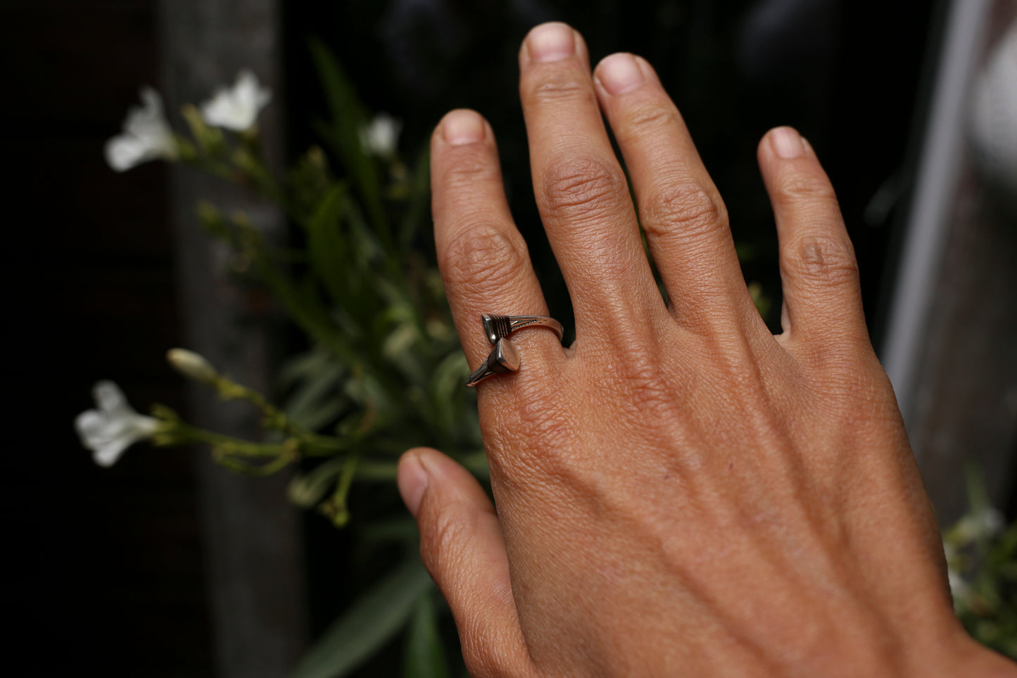 Silver Tribal & Ebony Ring