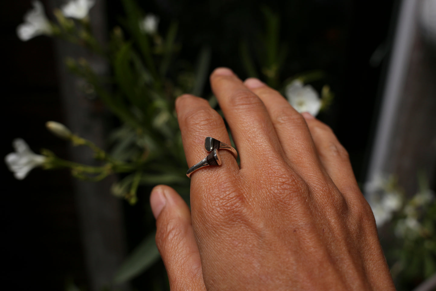 Silver Tribal & Ebony Ring