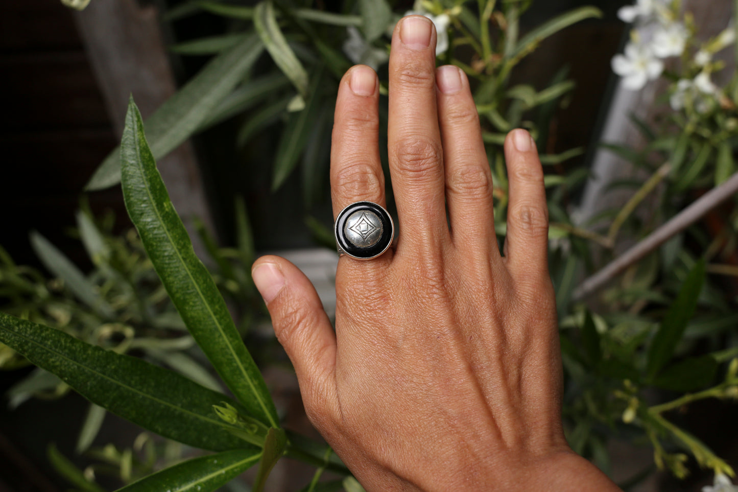 Silver & Onyx Ring – Handcrafted in Niger