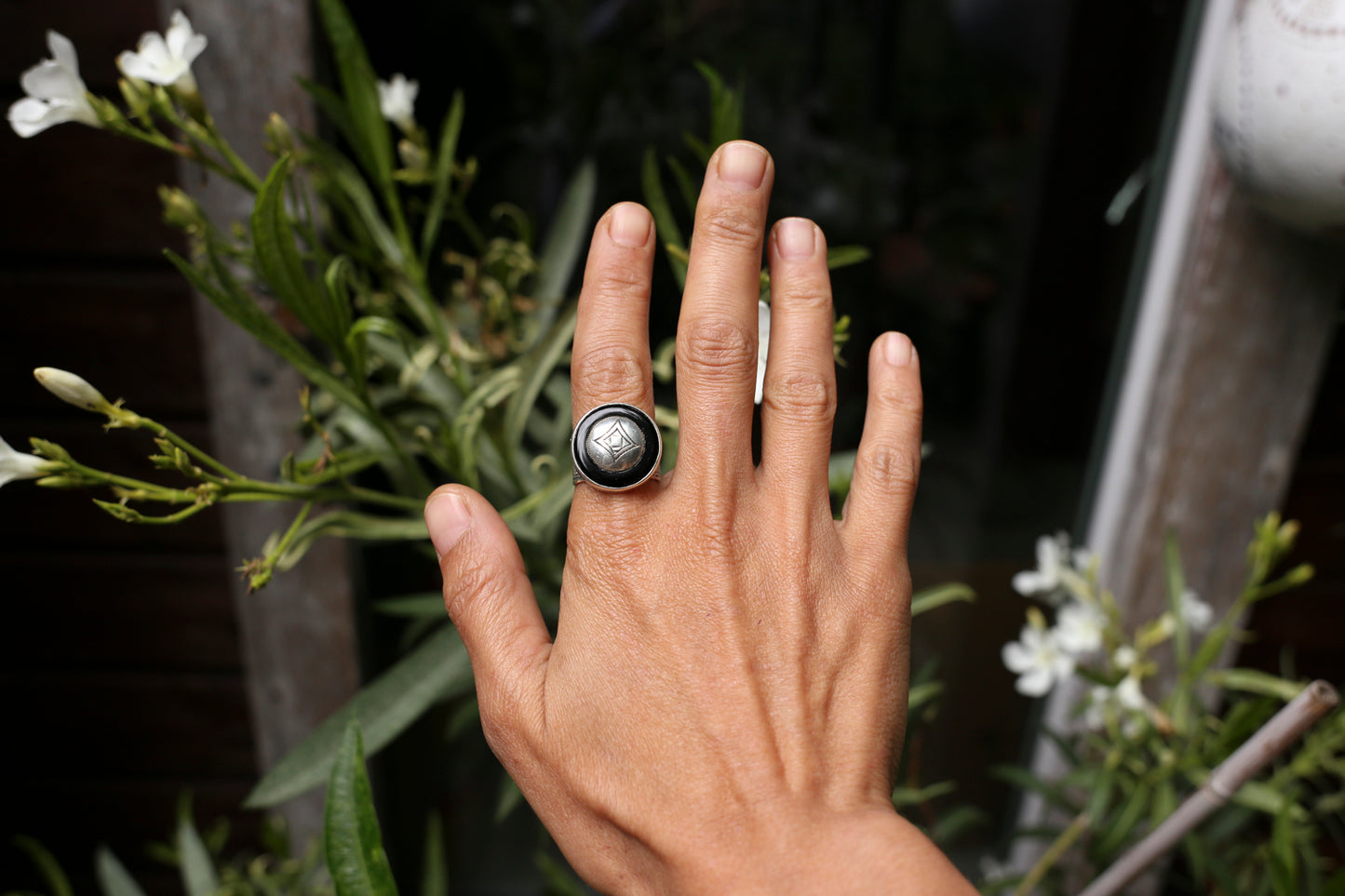 Silver & Onyx Ring – Handcrafted in Niger