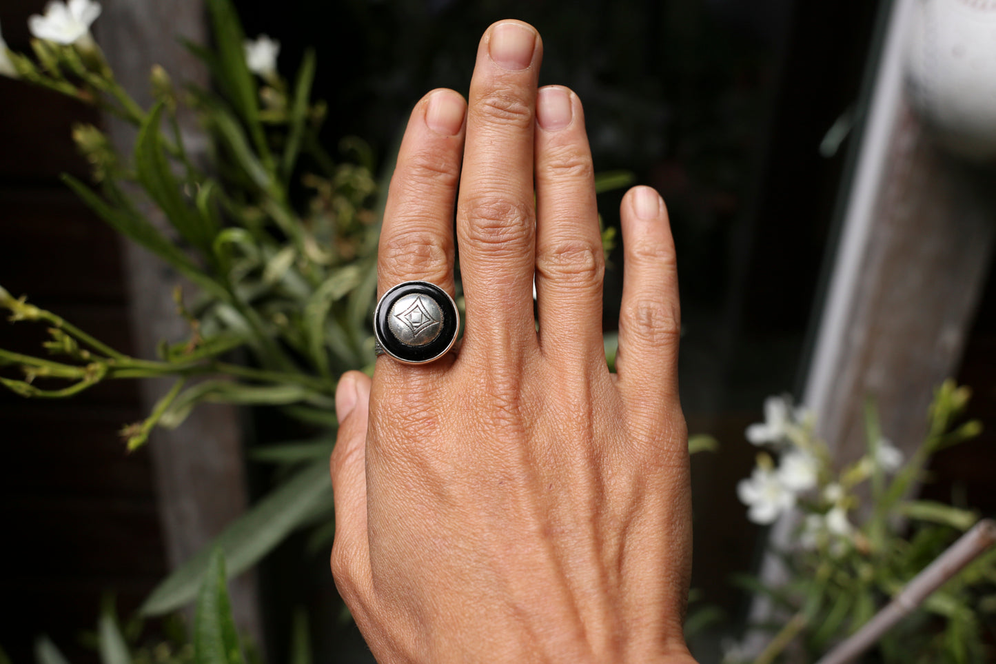 Silver & Onyx Ring – Handcrafted in Niger