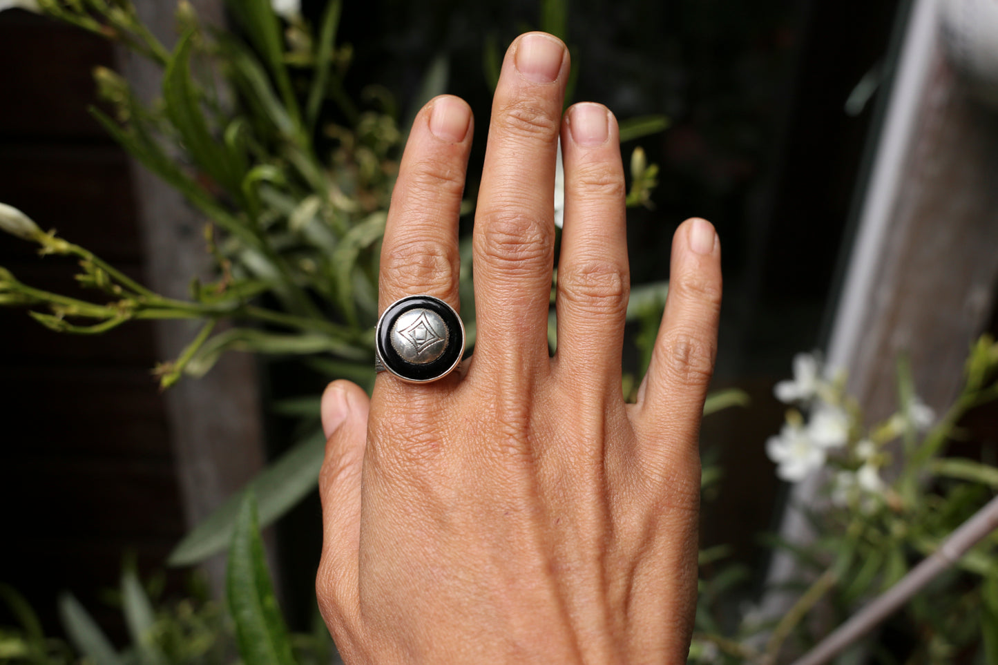 Silver & Onyx Ring – Handcrafted in Niger