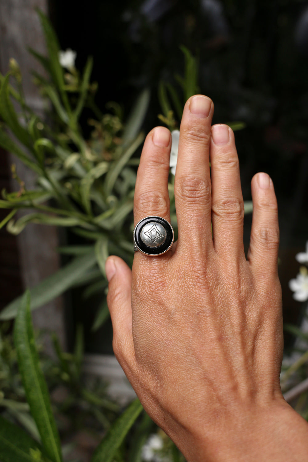 Silver & Onyx Ring – Handcrafted in Niger