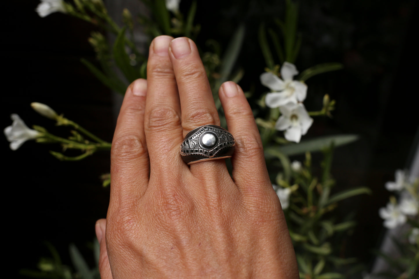 niger jewellery, silver ring, ebony, turang, dotisutra