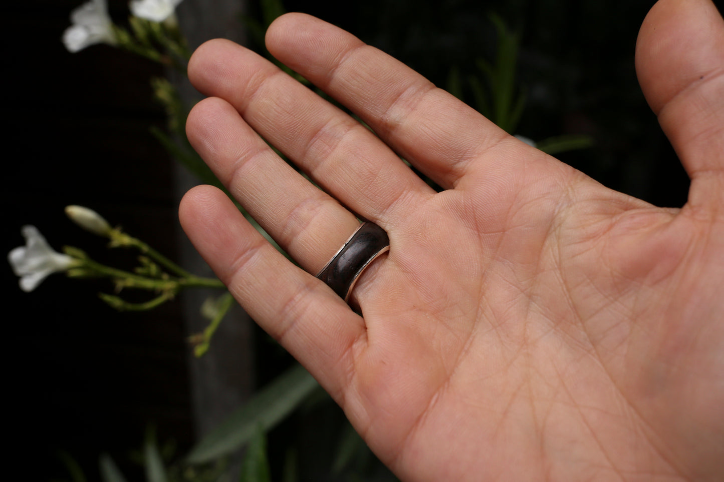 Silver & Ebony Ring – Handcrafted in Niger