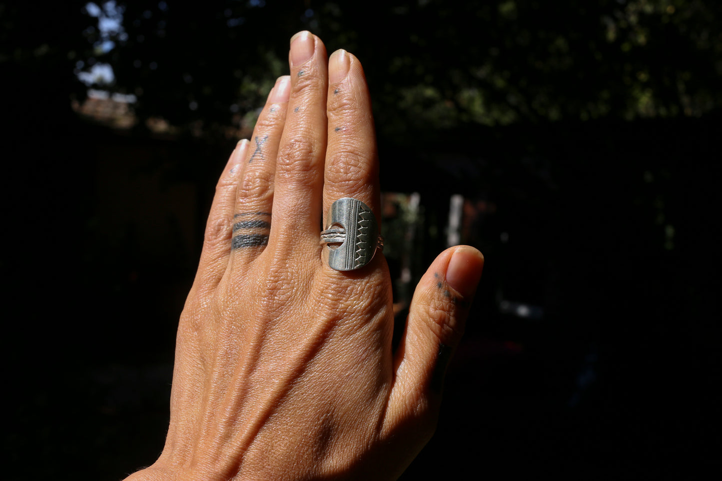Ethnic Niger silver ring, handmade artisan jewelry