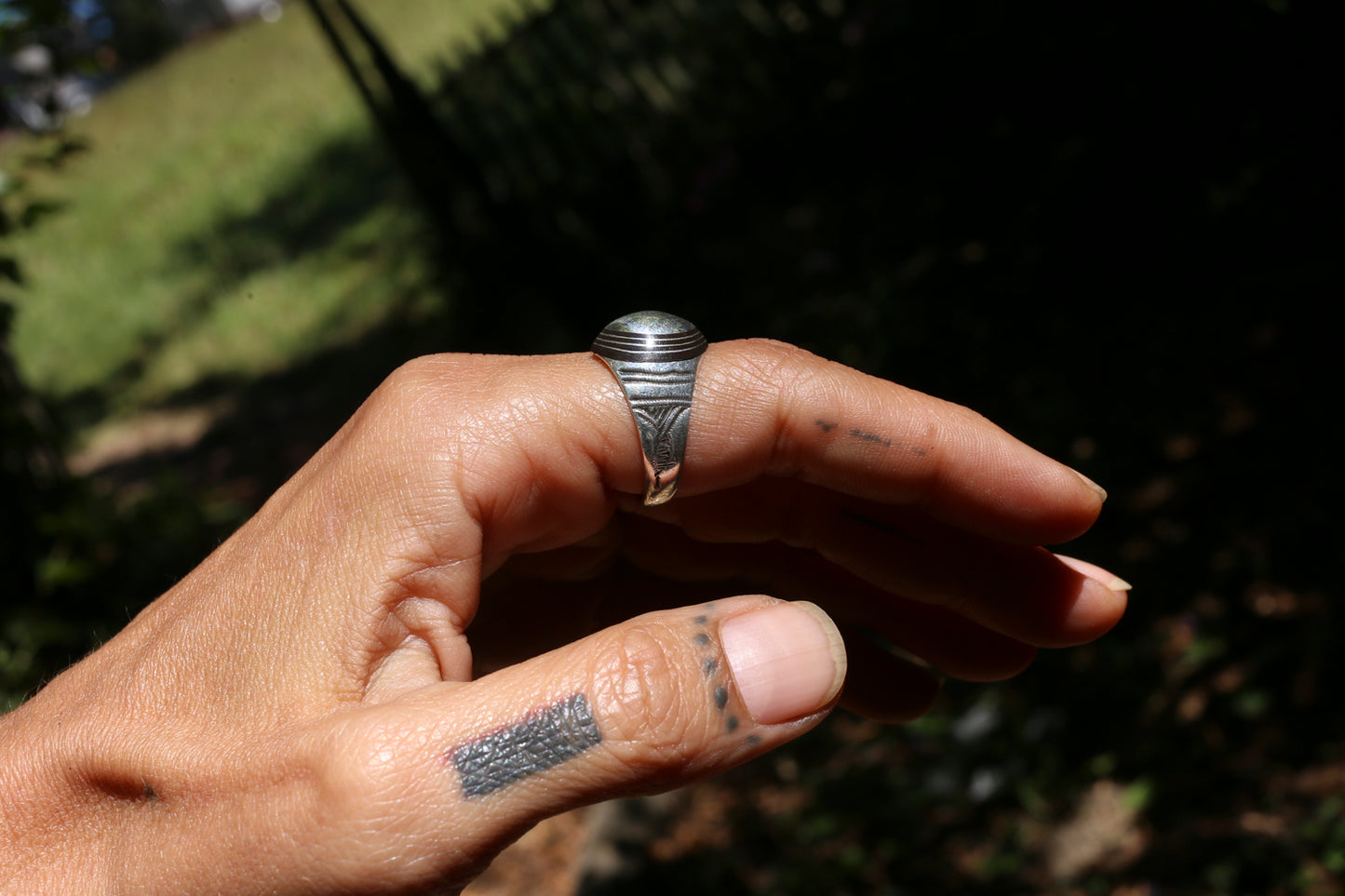 Authentic Tuareg silver ring from Niger, artisan crafted