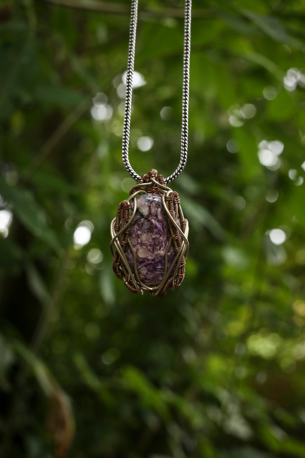 Lepidolite stone, pendant,doti sutra