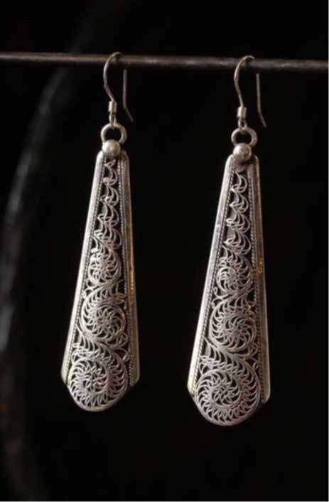 Newari earrings silver earrings unique handmade newari