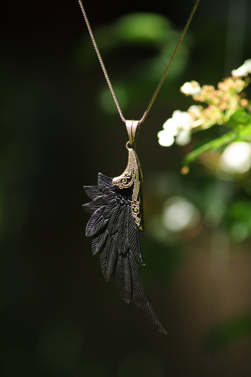 Bali Wings Earrings horn carved doti sutra bijoux artisan unique jewellery