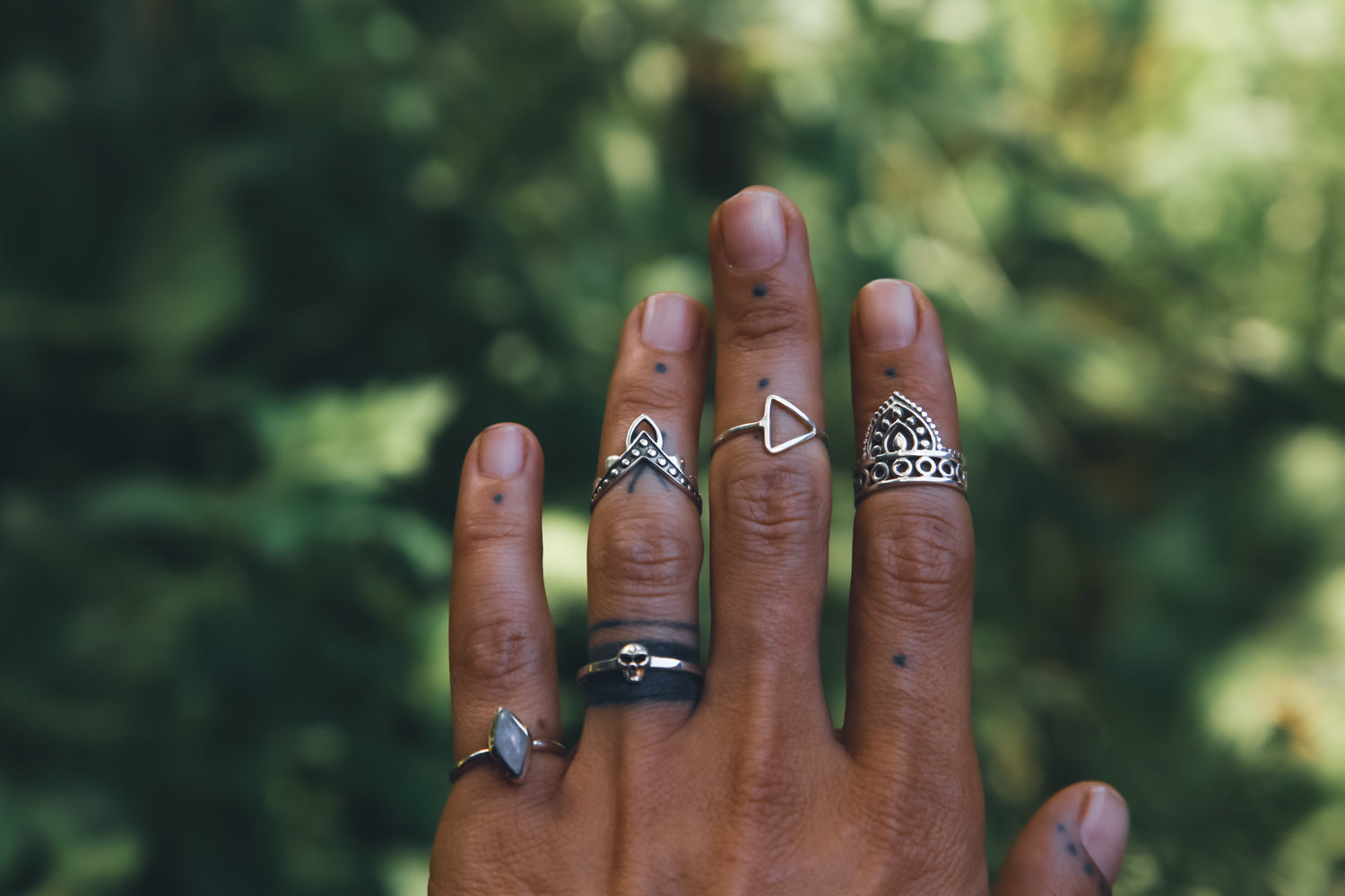Handmade, minimal silver ring from India.