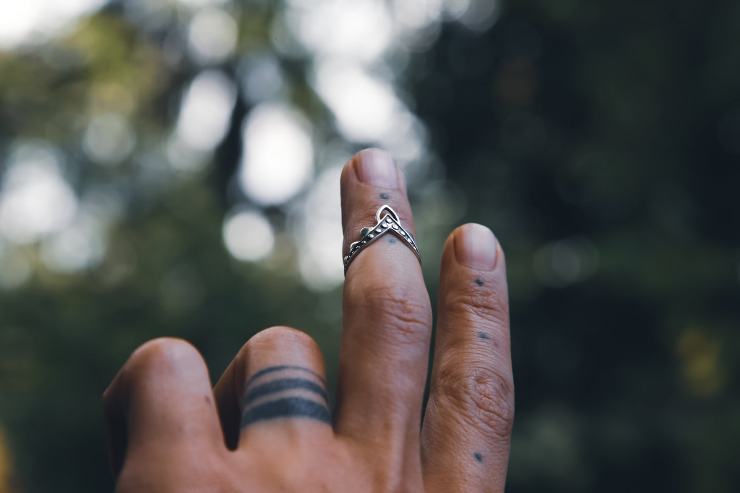 Handmade, minimal silver ring from India.