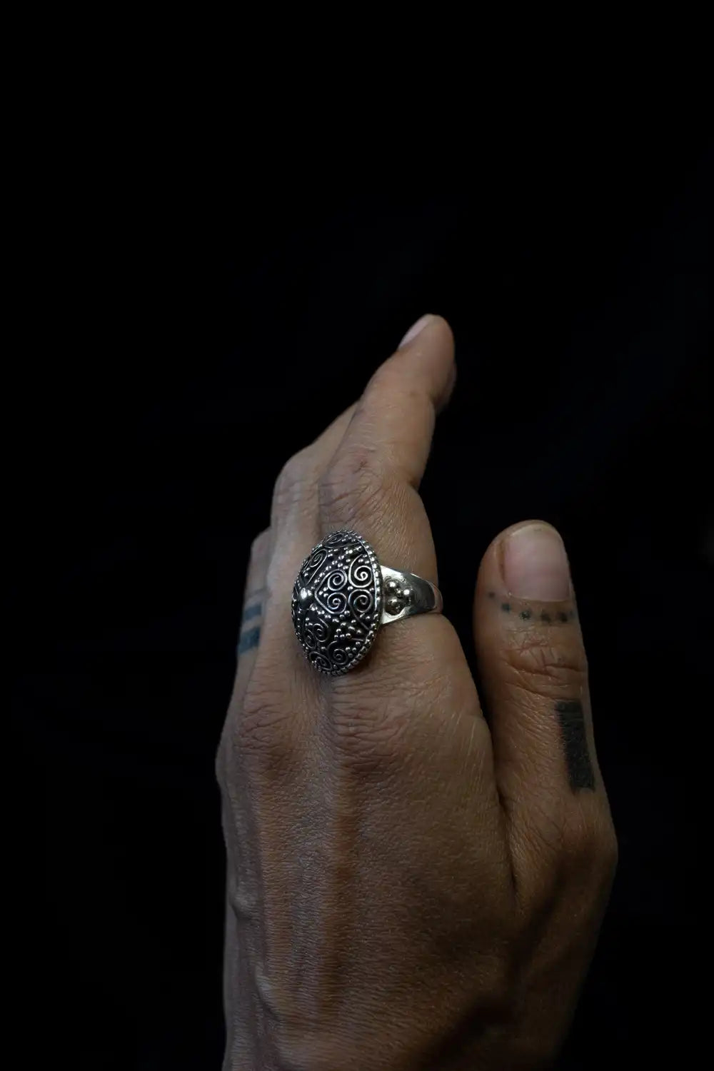 Anillo de plata Nepal XI