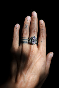 Silver Ring with Amethyst Stones