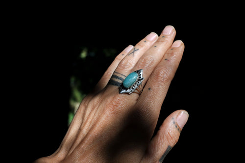 Beautiful Silver Ring with Aquamarine Stone