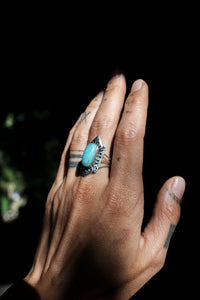 Beautiful Silver Ring with Aquamarine Stone