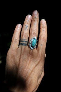 Beautiful Silver Ring with Aquamarine Stone