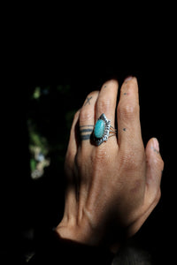 Beautiful Silver Ring with Aquamarine Stone