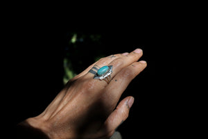 Beautiful Silver Ring with Aquamarine Stone