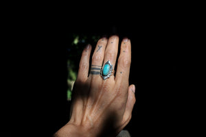 Beautiful Silver Ring with Aquamarine Stone