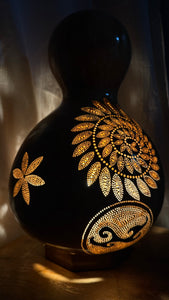 Enchanting Tree & Flowers Gourd Lamp