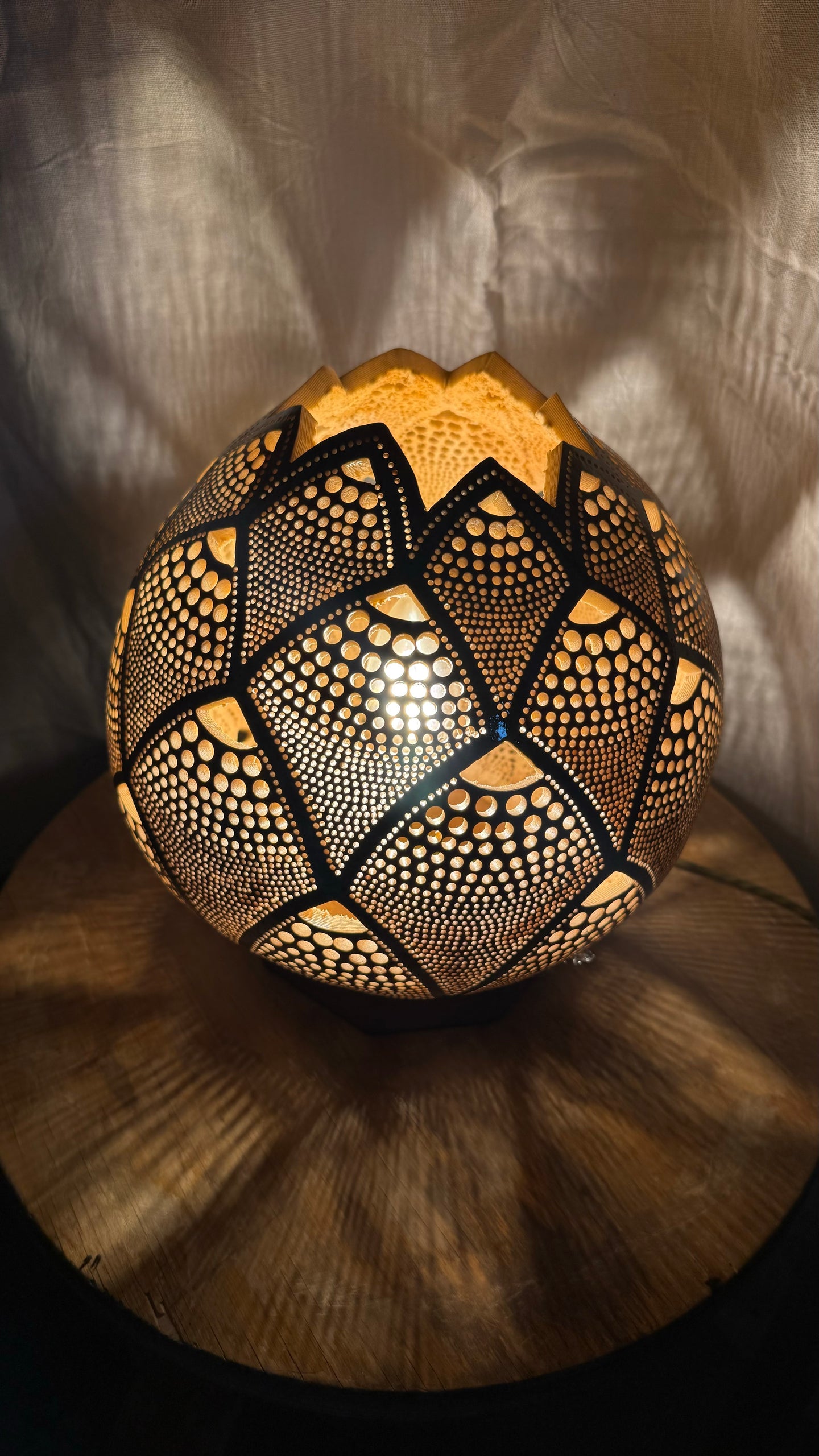 Nature's Glow Gourd Lamp