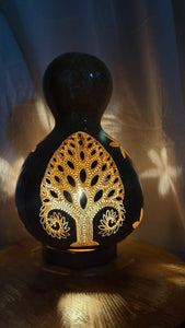 Enchanting Tree & Flowers Gourd Lamp