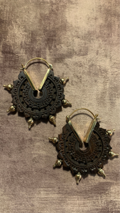 Wood • Brass • Earrings • Bali