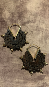 Wood • Brass • Earrings • Bali