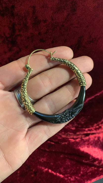 Horn,Brass Earrings-Bali