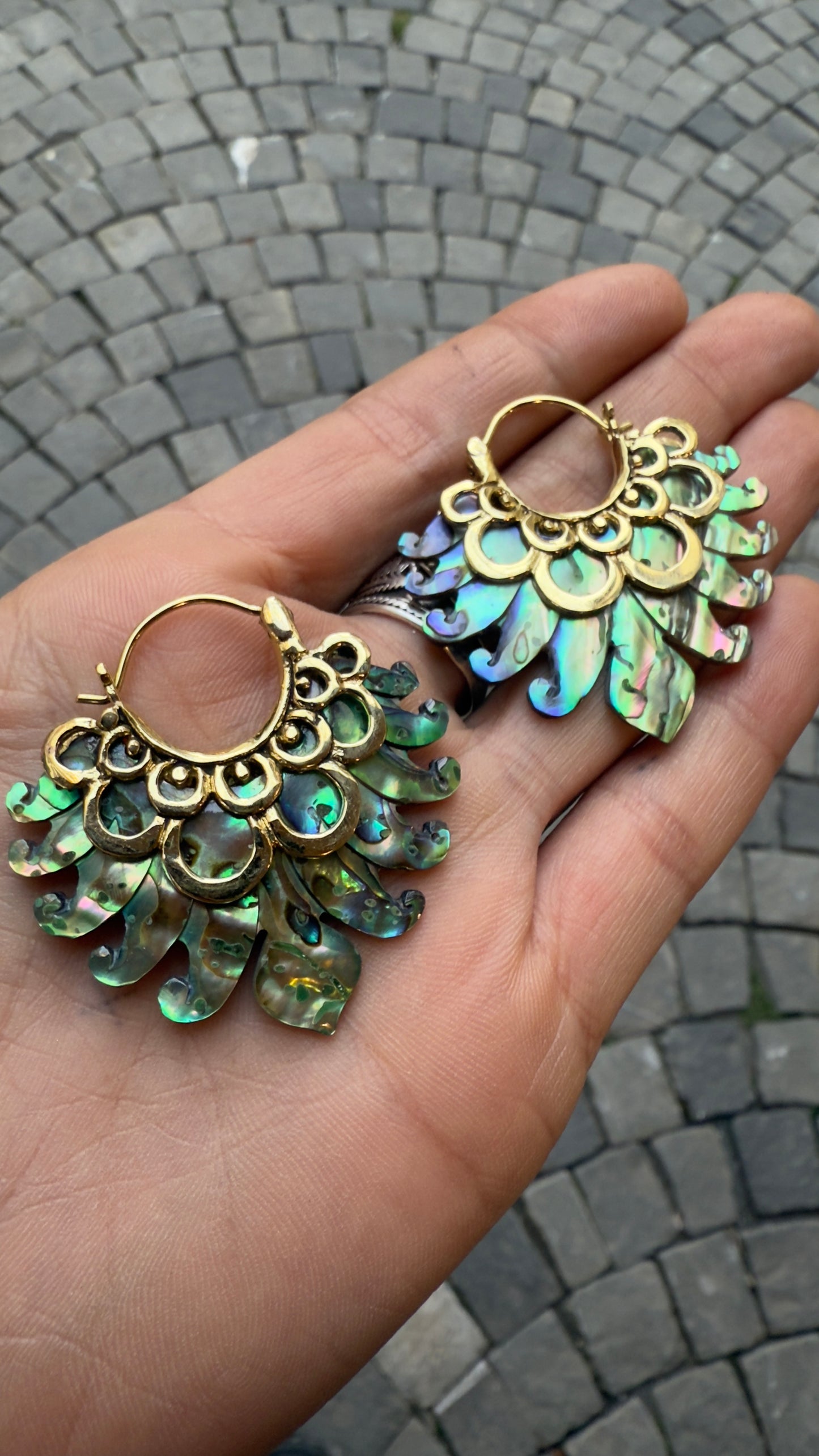 Concha • Latón • Pendientes • Bali