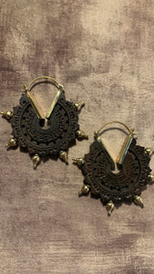 Wood • Brass • Earrings • Bali