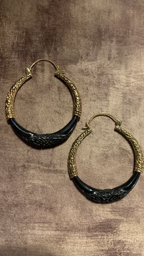 Horn,Brass Earrings-Bali