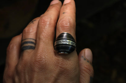 Niger Ebony Wood & Silver Ring