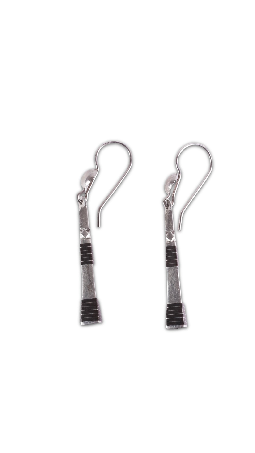 Handmade Silver and Ebony Earrings from Niger